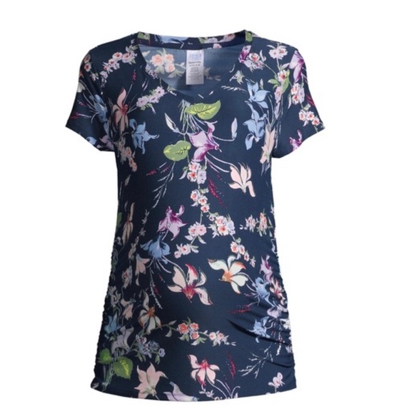 Maternity Basic Short Sleeve Floral T-Shirt - Picture 7 of 9